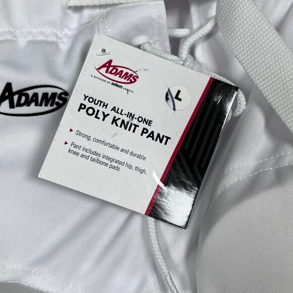 ADAMS Youth LG Practice Sports Pants White Sewn In Padding Football LaCrosse‎ - Picture 3 of 11
